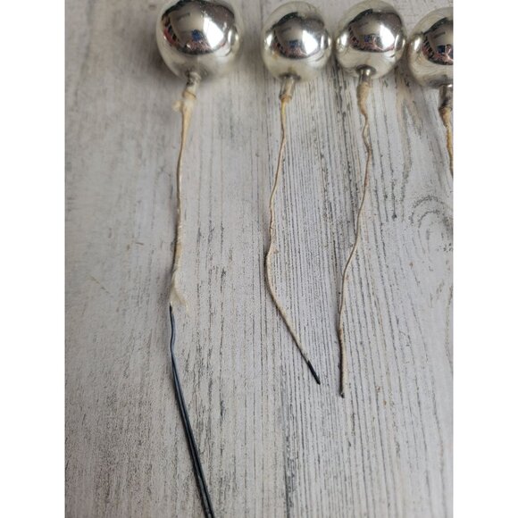 Vintage silver branch pick ornament mercury glass Xmas - Picture 5 of 12